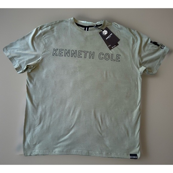 NWT Kenneth Cole Stretch T-shirt Frosted Cement Green Mens Big And Tall 2X - Picture 1 of 9